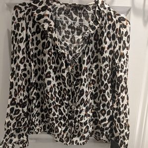 Zara ruffle neck blouse